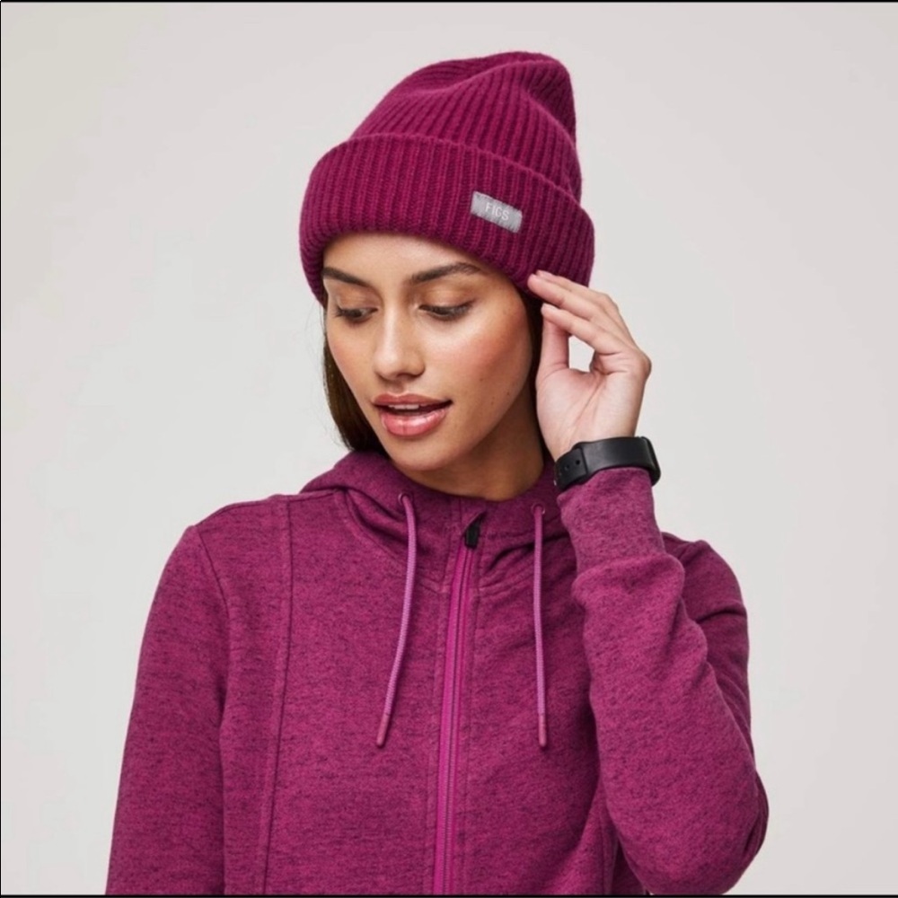 NWT FIGS Limited Edition Dark Magenta Beanie